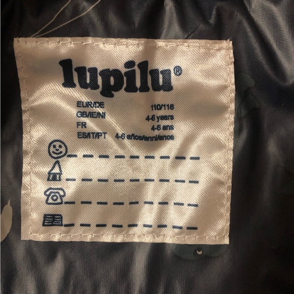 NWT Lupilu Waterproof Fleece Lined Dinosaur Jacket Rain Coat Kids Sz 4-6 4-5 5-6 - Picture 4 of 9